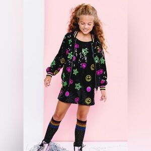 Lola + The Boys Black and Pink Sequin Slip Dress